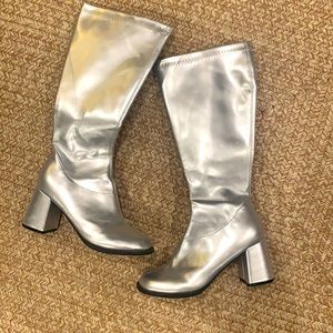 Silver costume boots